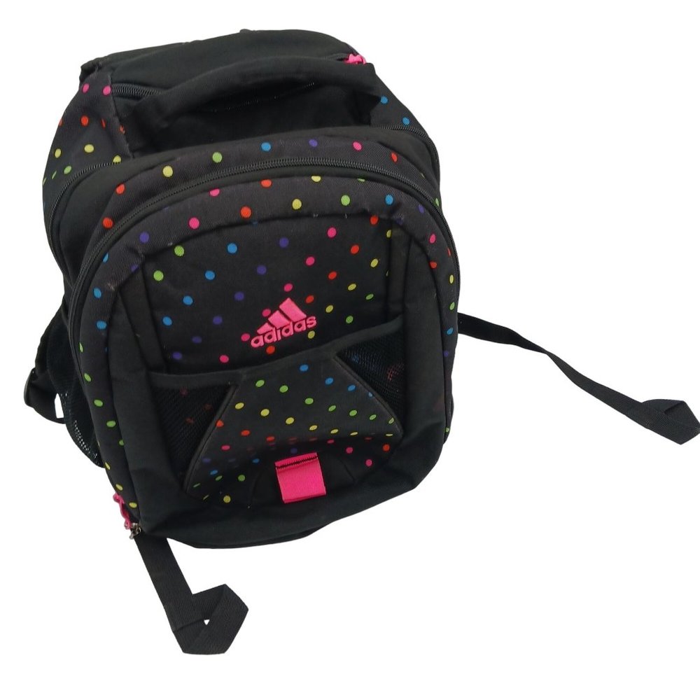 ADIDAS BLACK COLORFUL POLKA DOT BACKPACK - Picture 2 of 16